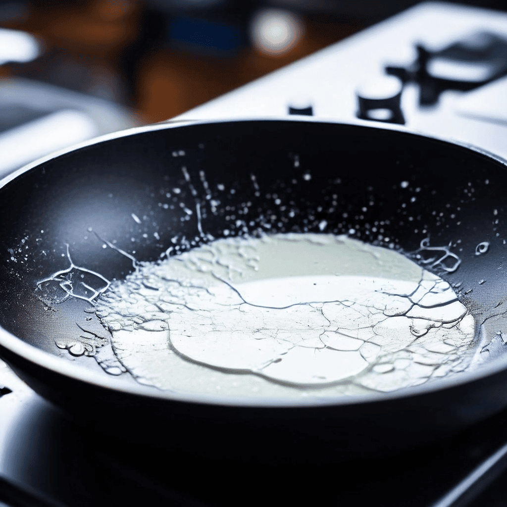 우유 끓여 코팅막 일시 재생하는 벗겨진 프라이팬